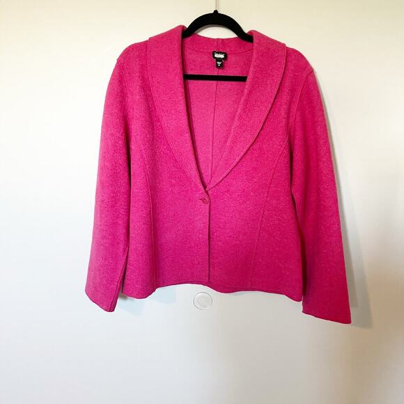 Eileen fisher boiled wool pink blazer jacket women’s medium - Picture 1 of 9